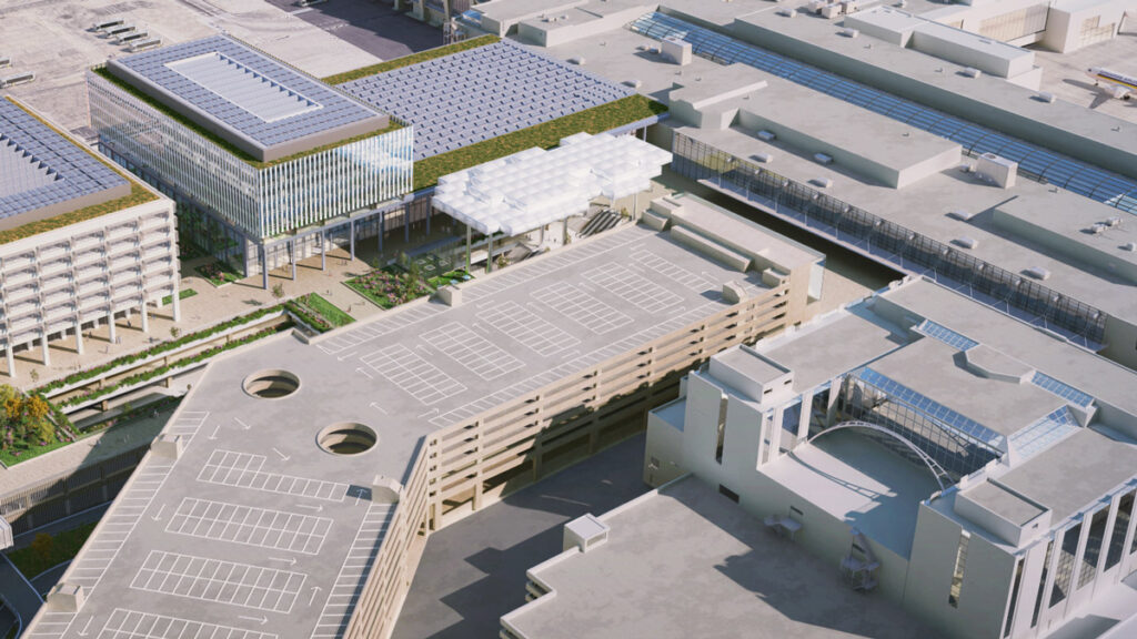 Different 3Ds of the new Brussels Airport Terminal